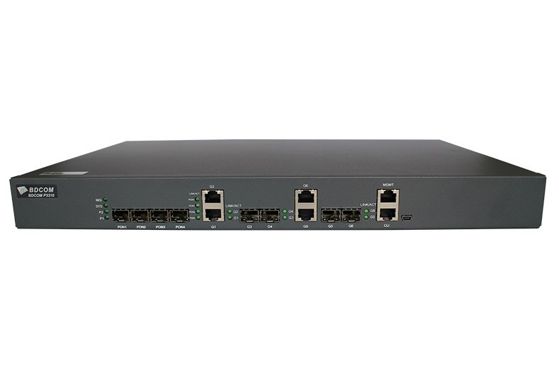 Абонентский линейный терминал BDCOM OLT P3310D-2AC, 4 порта GEPON, 2 gigabit порта RJ45, 2 комбо-порта, 2 SFP порта, 2 БП АС в Ростове-на-Дону